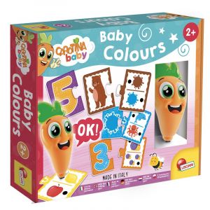Lisciani Giochi CAROTINA BABY - Jeu Educatif Intéractif Couleurs Bébé avec Stylo Parlant Carotina - Pour Enfants dès 2 Ans – 10 Puzzles de 2 Pièces – Quiz Interactif Apprendre les Couleurs et Nombres