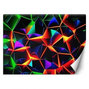Papier peint Intissé - Effet Néon pour Gaming Room 400x280 cm - Moderne Décoration Murale - Effet 3D - Multicolore motif 2- Feeby