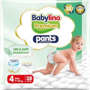 Babylino Premium Pants, Pannolini a mutandina Taglia 4 ULTRA SOFT, Maxi (7-13kg), 38 Unità