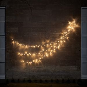 Lights4Fun Grande Étoile Filante Lumineuse à 160 LED Bicolores avec Minuterie Déco de Noël pour Intérieur et Extérieur