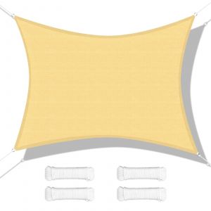 Voile D'ombrage Rectangulaire Couleur Sable 3.6x4.8m Pour Terrasse, Jardin, Cour, Pergola