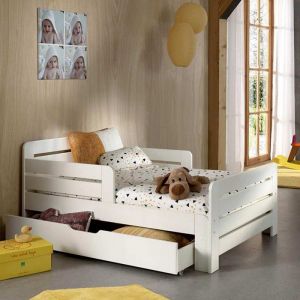 Image de Pack Lit Évolutif Enfant, Tiroir & Matelas "J per" Blanc