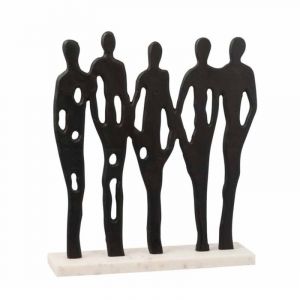 Statue Déco "5 Personnes" 41cm Noir Prix