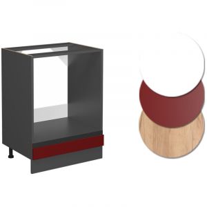 Vicco - Meuble cuisinière R-Line 60 cm anthracite/rouge-bordeaux brilliant