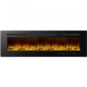 Chemin&eacute;e &Eacute;lectrique Kekai Maine Murale et Encastrable 173x10x46 cm 2000 w Simulation de Feu Panneau Tactile et Connexion App