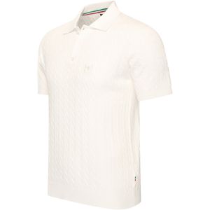 Cappuccino Italia Caorle Cable Knit Polo Blanc