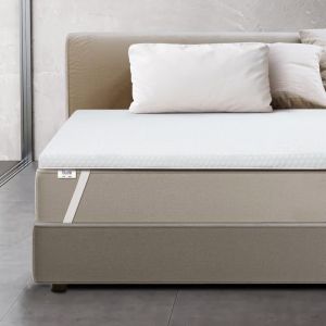 The White Stone - Surmatelas 80 x 190 en mousse à mémoire de forme Hauteur 6 cm Housse respirante et amovible Antibactérien et antifongique