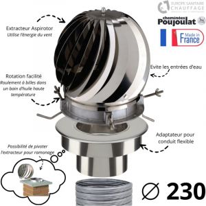 Poujoulat Extracteur fum&eacute;es Aspirotor + adaptateur tubage 230 Diam&egrave;tre 230