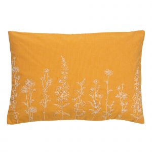 Dutch Decor Coussin - jaune en coton 40x60 cm avec motif fleuri