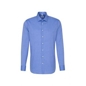 Seidensticker Homme Chemise d'affaire Kent Shaped Fit Bleu (Bleu Moyen 14), 42 EU