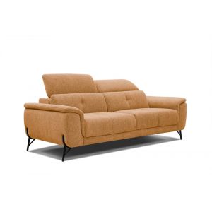 Canapé droit 3 places tissu orange - AVENA