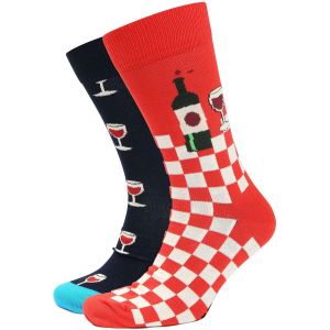 Happy socks 2 Pack De Chaussettes Unisexes - Boîte Cadeau, Couleurs Mélangées Wine 36-40