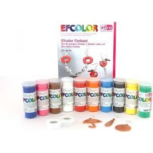 Set 10 couleurs Poudre Efcolor 10 ml pour émaillage à froid avec pendentifs et tamis - Unique