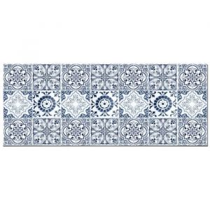 Panorama Crédence Adhésive Cuisine Hydraulique Bleu 40x200 cm - Crédence Adhésive pour Cuisine - Protege Mur Cuisine