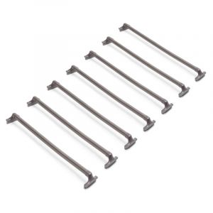 Emuca 7138152 Lot de 7 tringles à pantalon pour armoires et dressings Quartz, Plastique et Aluminium, Titane