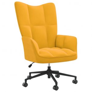 VidaXL Chaise de relaxation Jaune moutarde Velours - Mustard yellow
