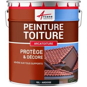 Arcane industries Peinture toiture, tuile, ciment et terre cuite - 10 L Gris ardoise - RAL 7015