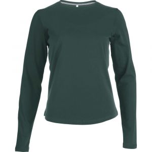 Kariban Tee-shirt de travail col rond manches longues femme 100% coton Vert Sapin 3XL - Vert Sapin