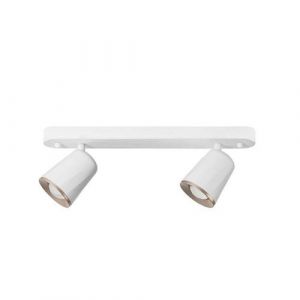 Spot LED double 9 4 W blanc et rose métallisé Adri Forlight