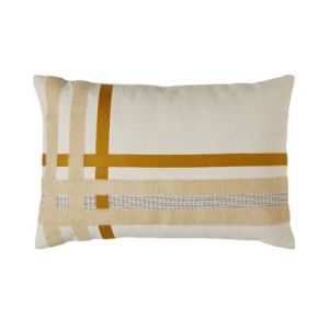 Image de Housse de coussin 40x60 cm Blanc cassé et ocre