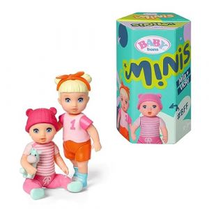 Zapf Creation BABY born Minis Online Lot de 6 Vicky et Mila 906071 - Poupée de 6,5 cm avec effets de changement de couleur et poupée de 7 cm avec 1 bandeau amovible - Convient aux enfants de 3 ans et plus