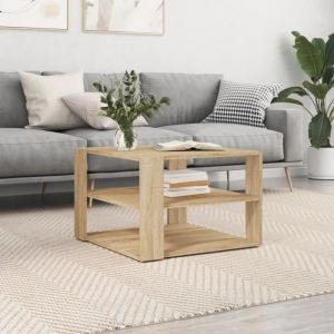 VidaXL Table basse chêne sonoma 59,5x59,5x40 cm bois d'ingénierie Sonoma oak