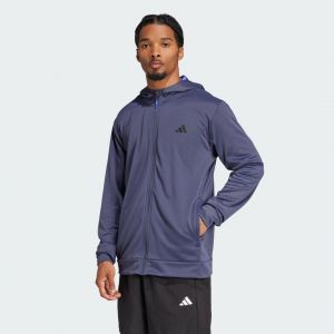 Adidas Veste &agrave; capuche enti&egrave;rement zipp&eacute;e camouflage Train Essentials