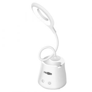 Lampe LED de Bureau Ring Light avec Base Tactile Multifonction Max excell Blanc