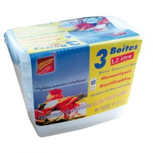 Elbe Lot de 3 boîtes alimentaires - 1.2 L - Boîte ménagère, Boîte de conservation -