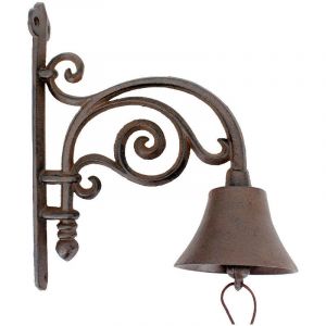 La Grande Prairie Cloche carillon en fonte 25x12x28cm - Rouille