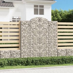 VidaXL Paniers à gabions arqués 2 pcs 200x50x220/240 cm Fer galvanisé n/a