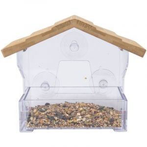 Zolux Mangeoire de fenêtre Bamboo S, 20 x 11x 17 cm pour oiseaux