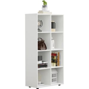 Image de VDD - Etag&egrave;re - Etag&egrave;re blanche - Biblioth&egrave;que - Meuble mural - Etag&egrave;re 8 &eacute;tag&egrave;res - Biblioth&egrave;que blanche - blanc