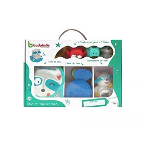 Image de Badabulle Coffret de Bain - 3 Jouets/3 Bou&eacute;es + Filet + Fleur de Bain + Thermom&egrave;tre de Bain