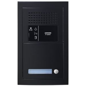 Aiphone Platine audio modulaire, 1 appel, finition noir, avec emplacement Vigik GTBAH1PSBMB 200471