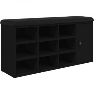 VidaXL Banc à chaussures noir 102x32x50 cm bois d'ingénierie