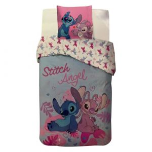 Arlis Parure Housse de Couette Stitch en Coton, Parure de lit R&eacute;versible 140x200 cm, Taie d'oreiller 65x65 cm, 100% Coton