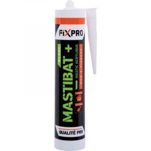 Mastic monocomposant acrylique - Mastibat + - Fixpro - Blanc - Vendu &agrave; l'unit&eacute;