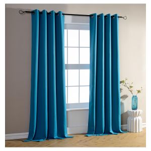 Lot de 2 rideaux occultant turquoise 140 x 260 cm