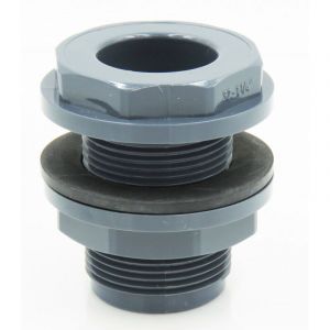 Jardiboutique &Oslash; 63 mm - 2 pouce 1/2 Travers&eacute;e de paroi en PVC pour tuyau &oslash; 63 mm Gris