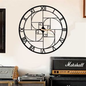 Ratio d'or Horloge Murale en Métal design minimalisten métal - 50cm - DEKORY