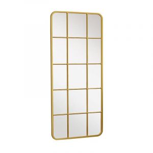 Vente-unique - Miroir fenêtre en métal - l. 60 x h. 140 cm - Doré - sciara