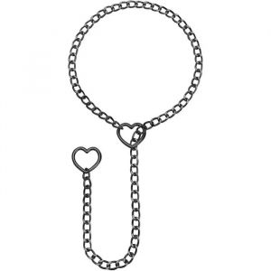 Collier Punk Femme Coeur Choker Gothique Noir 80 Cm Pendentif Y2k Cha&icirc;ne Hip-Hop E-Girl Style Alternatif En Alliage Plaqu&eacute;