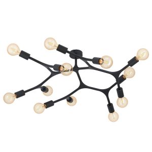 Eglo Plafonnier Bocadella 1 en noir, &agrave; 12 lampes