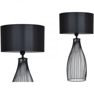 Light-Home Abajour Lampe de Chevet Chambre - Moderne Lampe De Table pour Chambre et Salon Élégante Lampe à Poser E27-65x35 cm - Noir/Noir…
