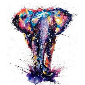 Figured'Art Peinture par Numéro Adulte Eléphant d'Asie en peinture - Activité Manuelle Kit de Loisir Créatif DIY Numéro d'Art Complet - 40x50cm sans châssis en bois