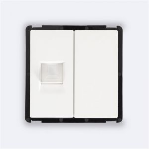 TechBrey Prise Internet RJ45 CAT 6 + Capot Ferm&eacute; Modern Blanc