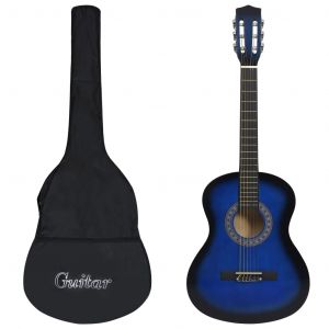 VidaXL Guitare classique avec sac pour d&eacute;butants Bleu 3/4 36"