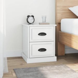 VidaXL Table de chevet blanc brillant 39x39x47,5 cm Bois d’ingénierie 816148