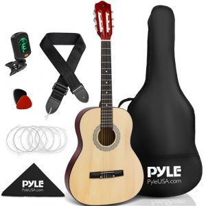 Pyle Kit de Guitare Acoustique Adulte- Guitare Enfant/Adulte Taille Junior 3/4-91 cm Naturel Mat- Guitare Classique
